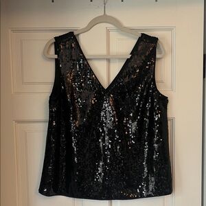 J. Crew Black Sequin Sleeveless Blouse